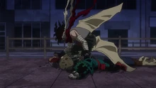 Stain kills Nomu to save Izuku.