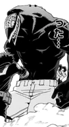 Izuku's attack is blocked by the Nomu.