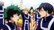 Izuku and Tenya are surprised by Mashirao's withdrawl.