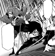 Aizawa captures Octoid with his bidding cloth