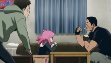 Kazuho and Knuckleduster eating pudding
