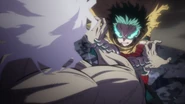 Deku holds Tomura back to prevent him from killing everyone.