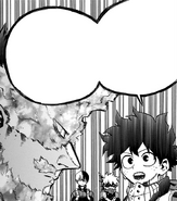 Endeavor listens to Deku's rambling of his Quirk's function.