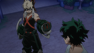 Katsuki tells Izuku to hurry up and master his Quirk for real.