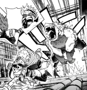 Denki and Hitoshi express shock at Jurota's resistance to the former's Quirk.