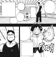 Enji training his oldest son Toya.