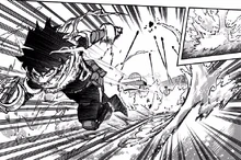 Deku leaves the battlefield.