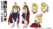 Mirio's colored character design for the anime.