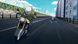 The Crawler chases Biker