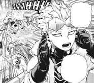 Hawks contacts Deku while Endeavor and Best Jeanist fight off a Villain.