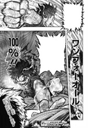 Izuku uses 100% of his power on Muscular.