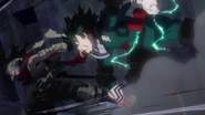 Deku arrives in the nick of time to stop Stain from murdering Tenya.