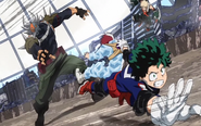 Izuku rescues Shoto from Villain-All Might