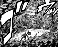 Dabi traps the Heroes behind a wall of fire.