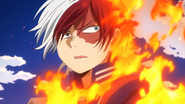 Izuku yells at Shoto for his recklessness.