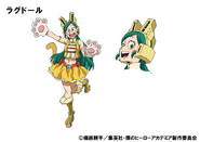 Tomoko's colored character design for the anime.