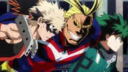 All Might catches up to Izuku and Katsuki.