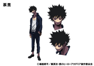 Dabi's colored character design for the anime.