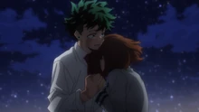 Izuku and Ochaco share their trauma and mutual support.