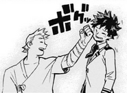 Mirio Togata cheering Izuku Midoriya