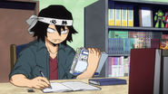 Eijiro studying intensely.