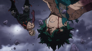 Izuku and Katsuki lose consciousness after defeating Nine.