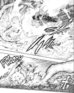 Dabi withstands Shoto's attack.