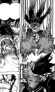 Dabi prepares to blast Fumikage and Hawks
