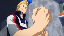 Mirio Togata encourages Class 1-A to take on a work-study