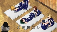Denki does sit ups.