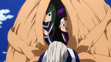 Mezo's tentacles being used as shelter for allies.