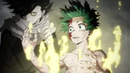 Shota regenerates Izuku's arms using Eri's horn