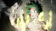 Shota rewinds Izuku's arms with Eri's horn.