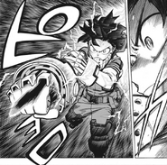 Izuku demuestra una técnica del Látigo negro.