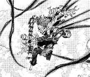 Izuku keeps Tomura restrained.