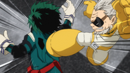 Gran Torino kicks Izuku.