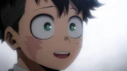 Despite trying to hide it, Izuku feels uneasy inside.