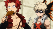 Katsuki and Eijiro eating