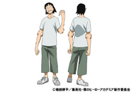 Hanta's casual outfit colored designs for the anime