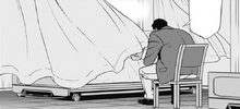 Oguro taking care of his hospitalized wife