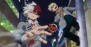 Katsuki et Shoto avec le permis de héros