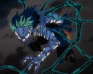Izuku en forma de látigo negro.