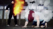 Enji harshly training Shoto.
