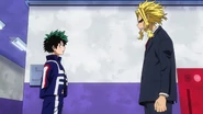 All Might encourages Izuku after his loss.