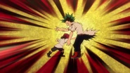 Punched in the scrotum.
