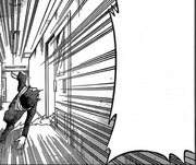 Shota corre fuera de las instalaciones para ayudar a los estudiantes expuestos.