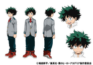 Izuku's colored character design for the anime.