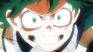 Izuku smiles like the hero he wants to be.