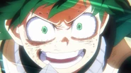 Izuku smiles like the hero he wants to be.