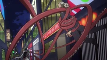 Tamaki manifesting Takoyaki into tentacle fingers.